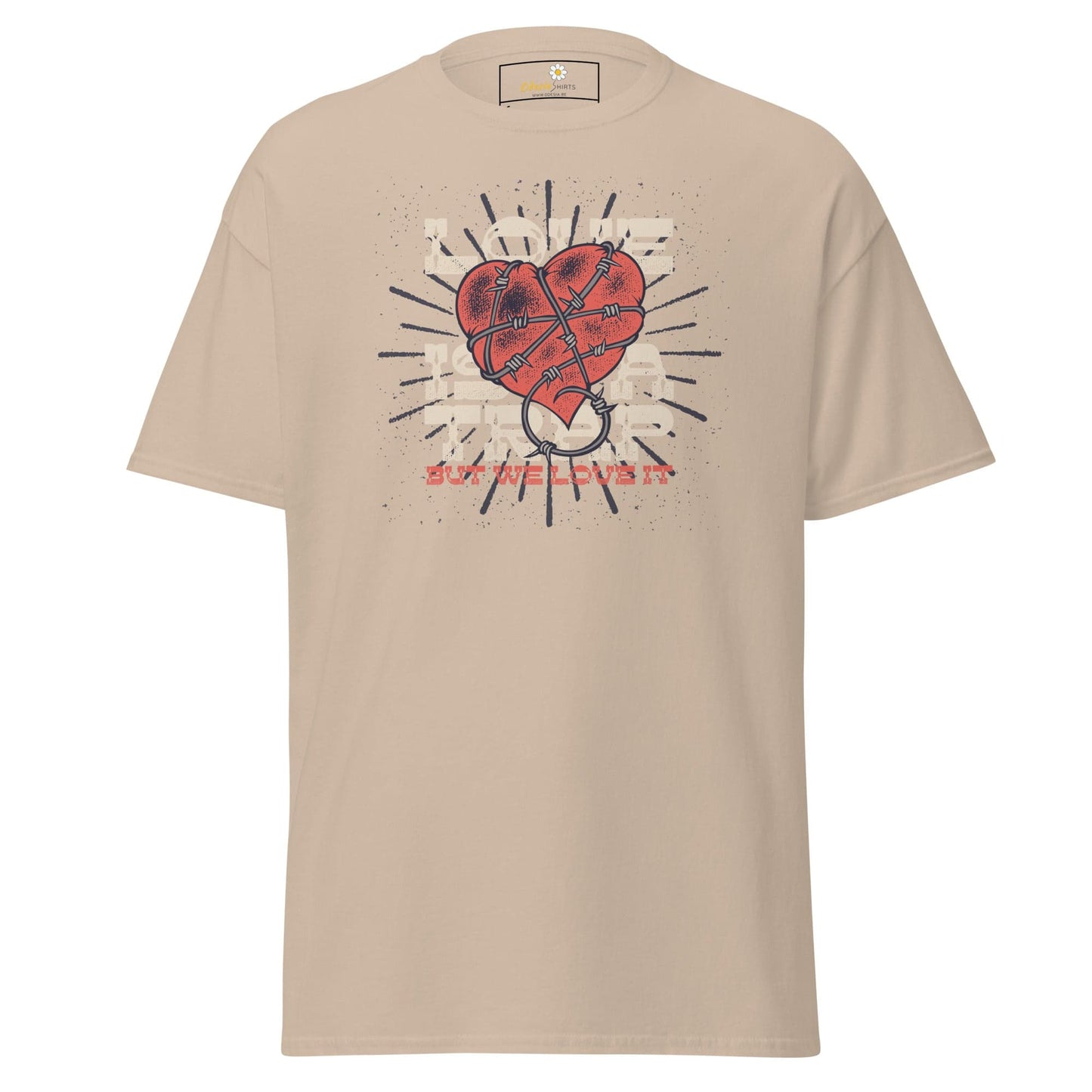 Unisex classic t-shirt - VINTAGE LOVE IS A TRAP - REGULAR - Sand / S