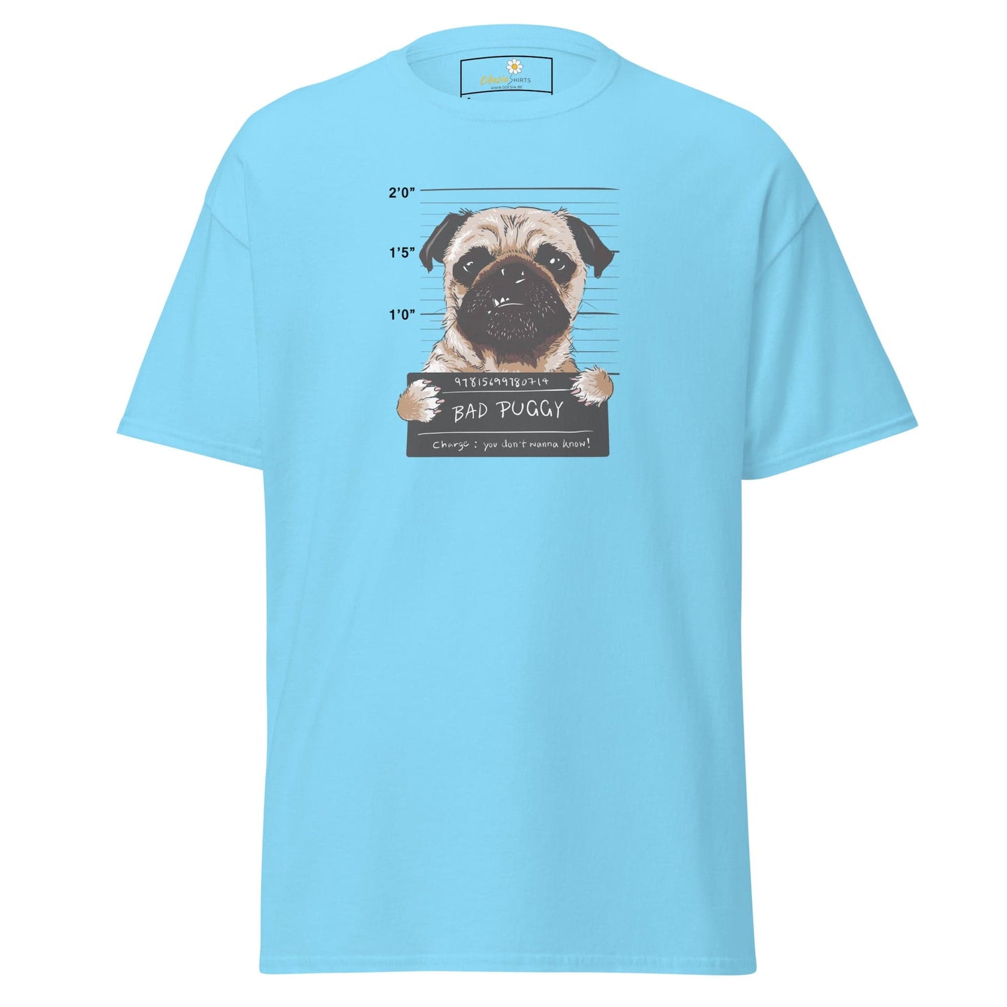 Unisex classic t-shirt - ANIMALS BAD PUPPY - REGULAR - Sky / S