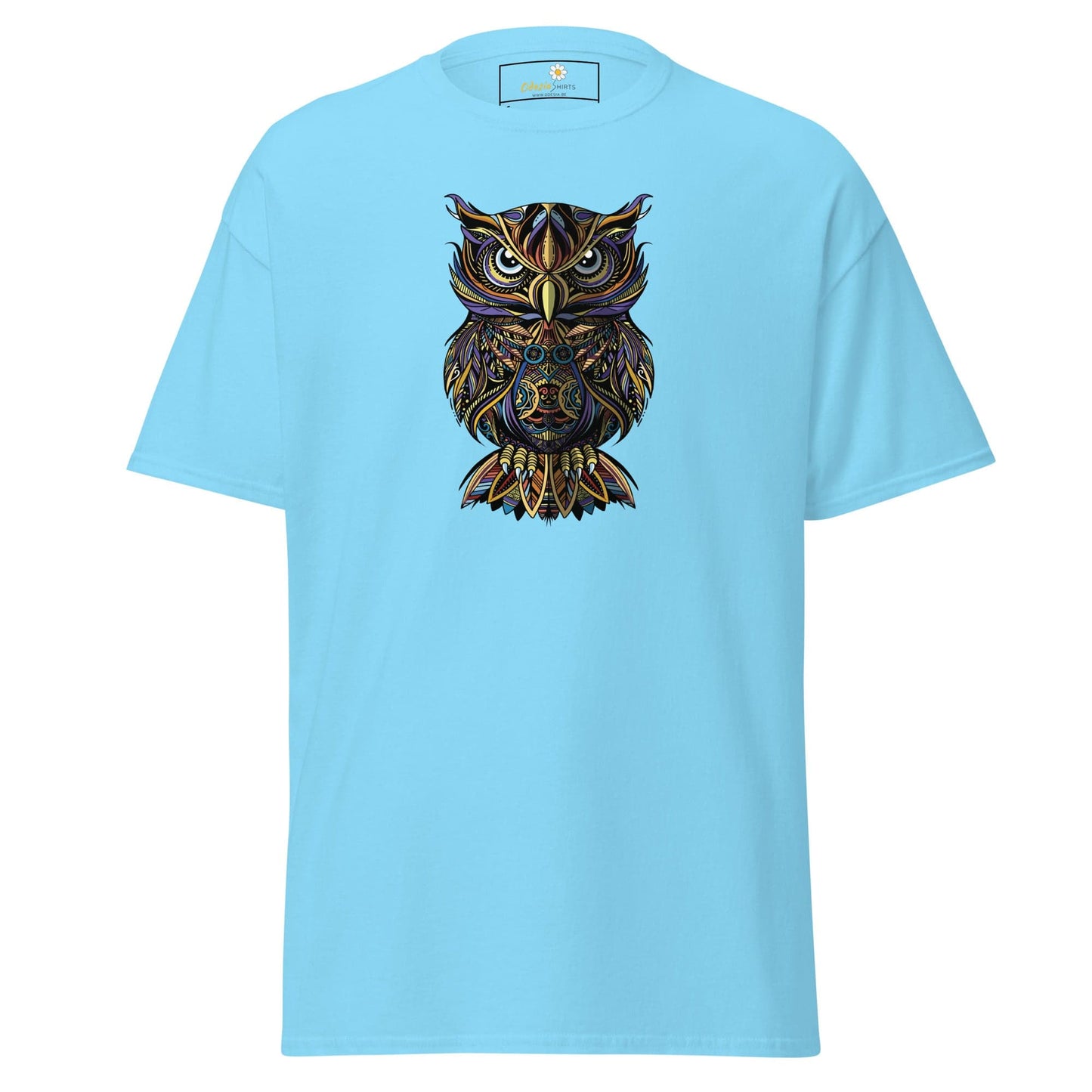 Unisex classic t-shirt - WILD LIFE ABSTRACT OWL - REGULAR - Sky / S