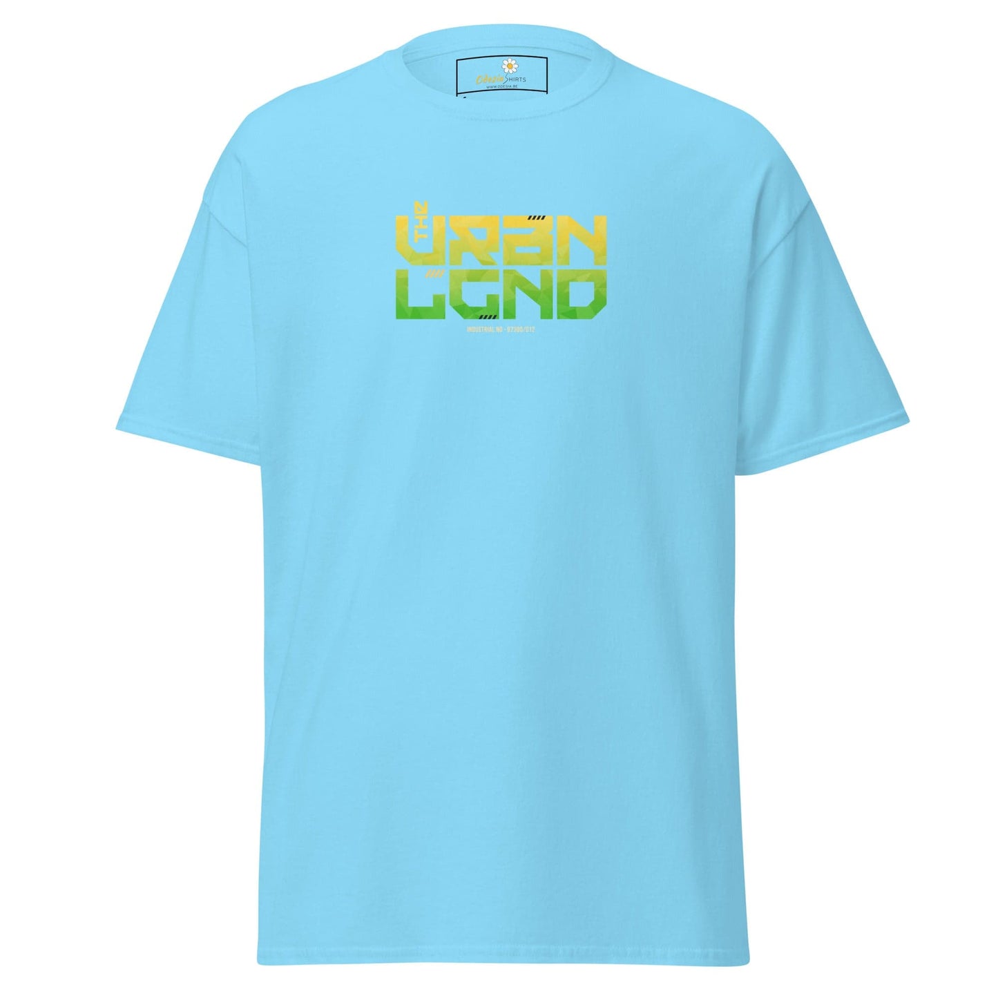Light blue T-shirt for men and women from T-SHIRT DESIGN TEE collection in various sizes
