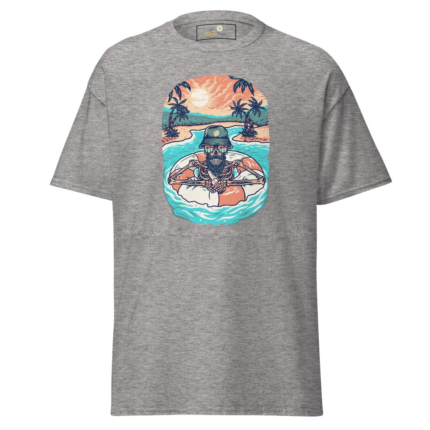 Unisex classic tshirt - SKULL SUMMER POOL - REGULAR - Sport Grey / S