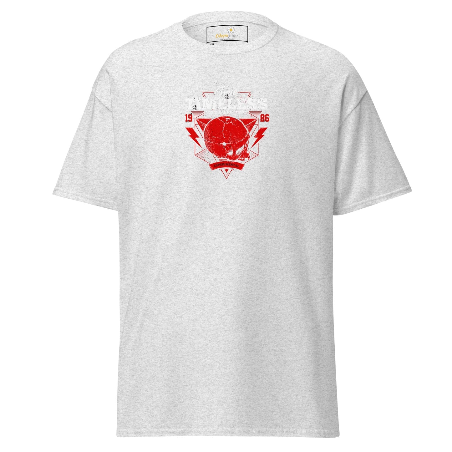White T-shirt with red graphic design for men and women in 2XL to 5XL sizes