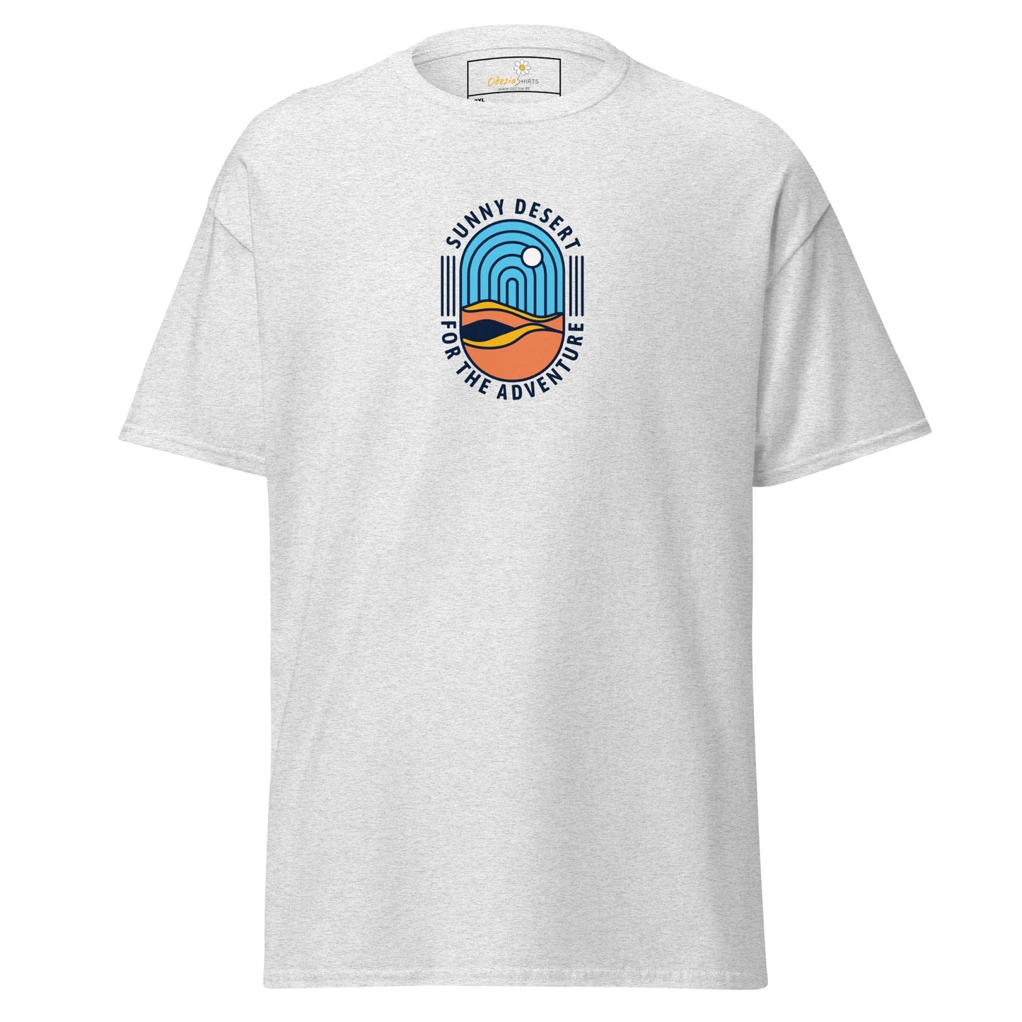 White T-shirt with desert graphic for men and women in 2XL to 5XL sizes