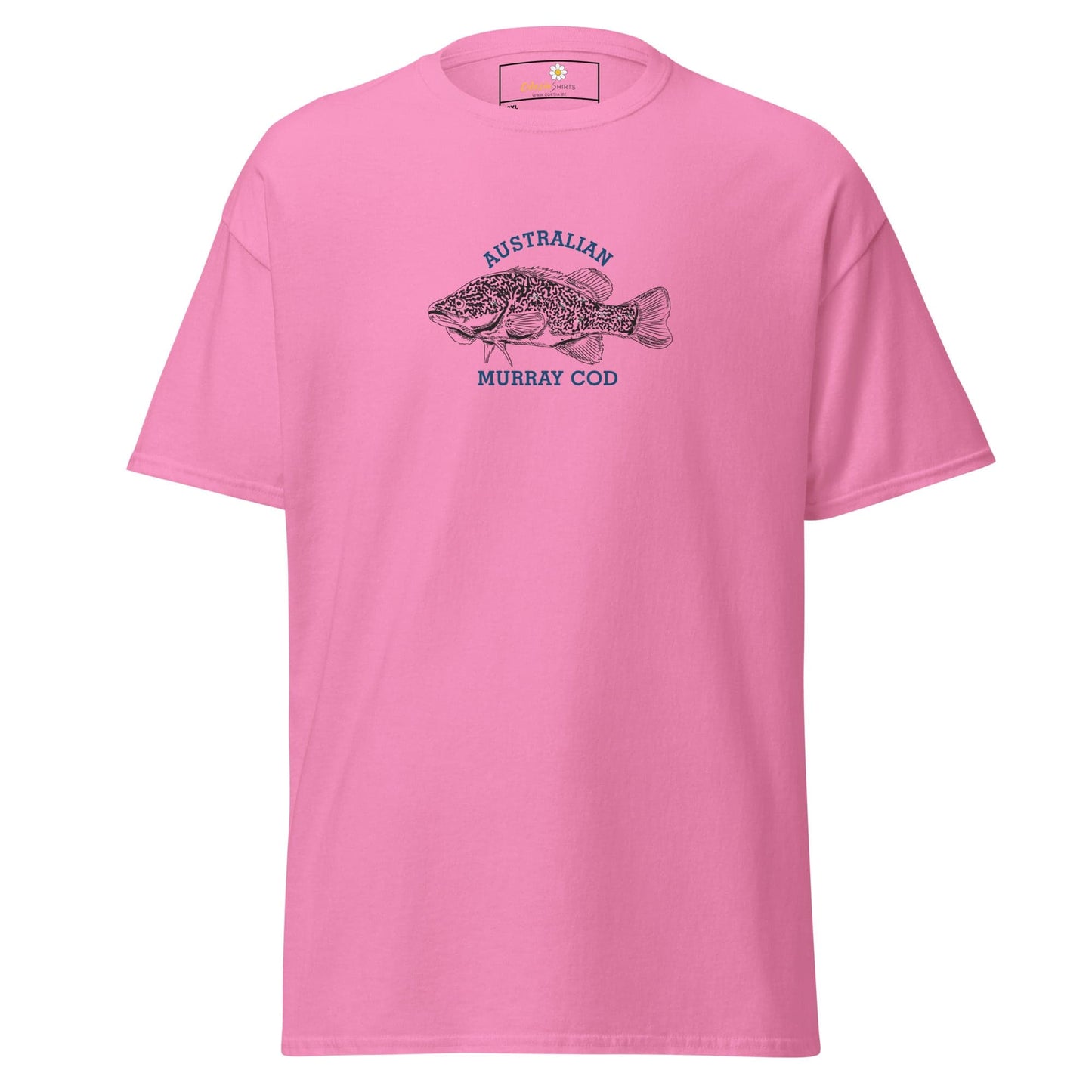 Pink T-shirt with fish graphic from T-SHIRT DESIGN TEE for Men and Women in 2XL to 5XL