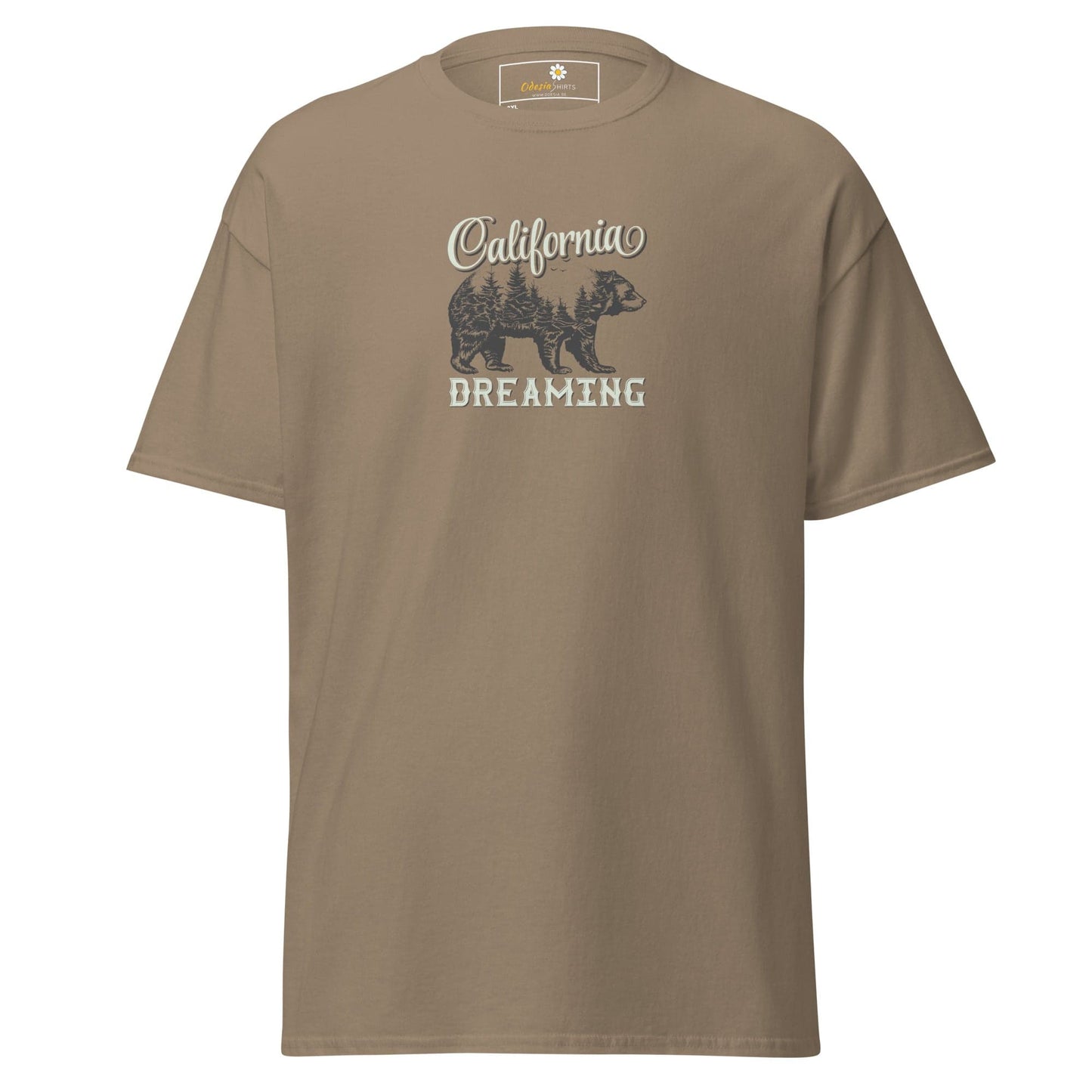 Khaki T-shirt with bear graphic from T-SHIRT DESIGN TEE for Men and Women in 2XL to 5XL