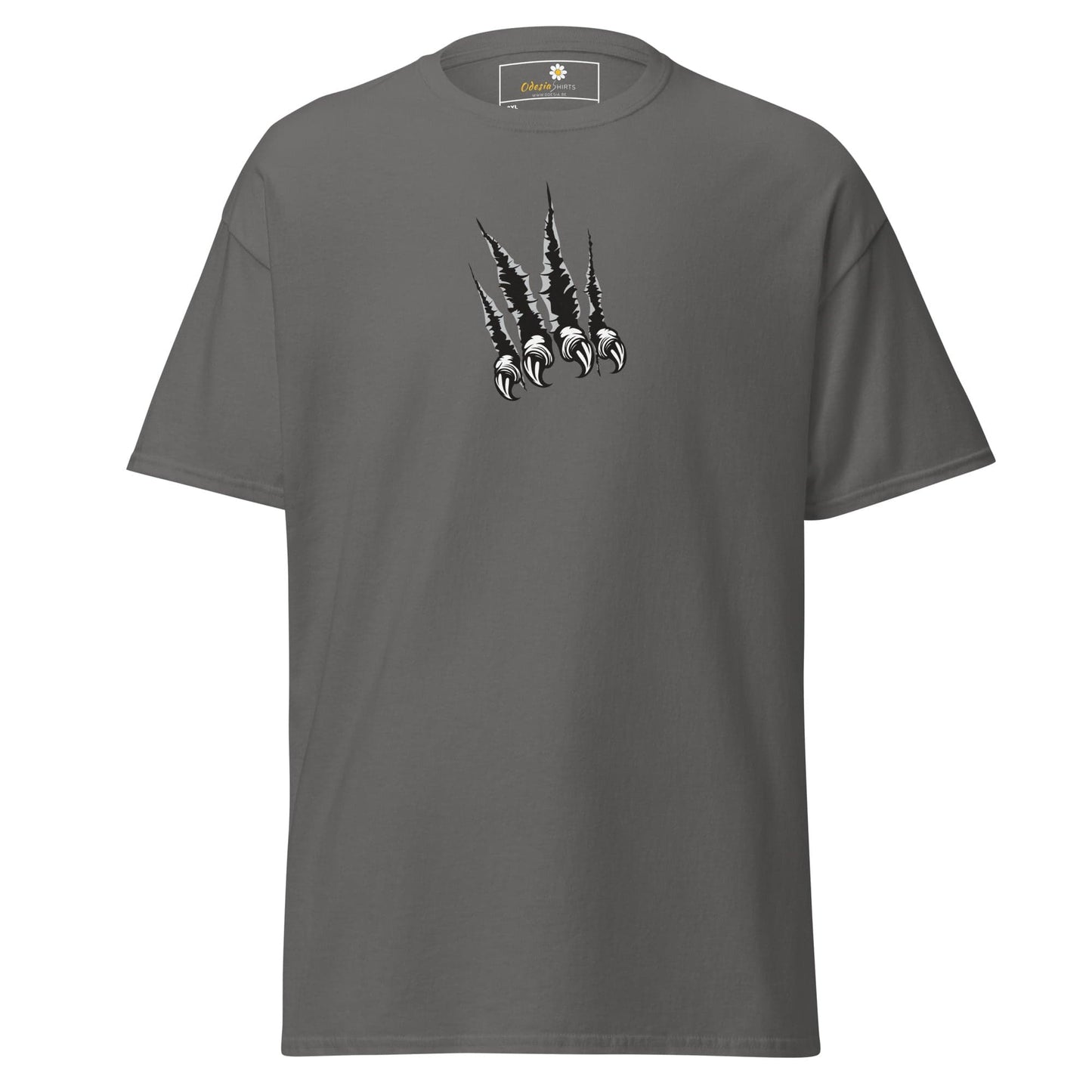 Gray T-shirt with claw mark graphic for Men and Women, available in 2XL to 5XL sizes