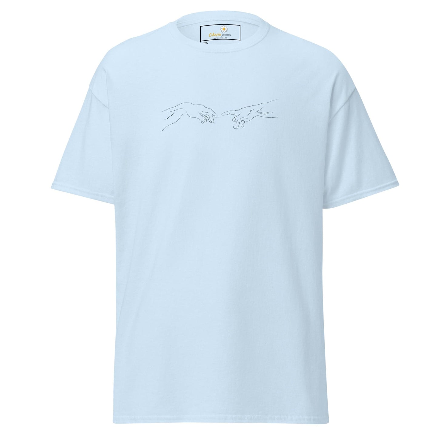 Light blue T-Shirt with hand design for Men and Women in 2XL to 5XL sizes