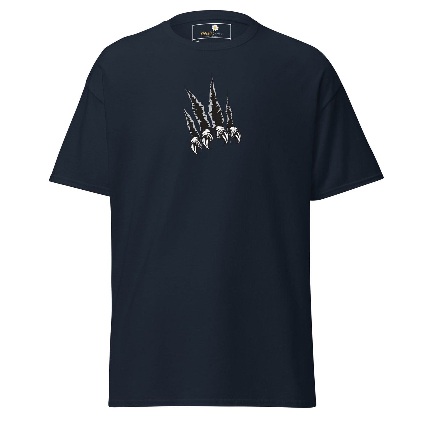 Navy blue T-shirt featuring claw design for men and women in 2XL to 5XL sizes