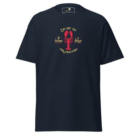 Navy blue T-shirt with lobster graphic for men and women available in 2XL to 5XL