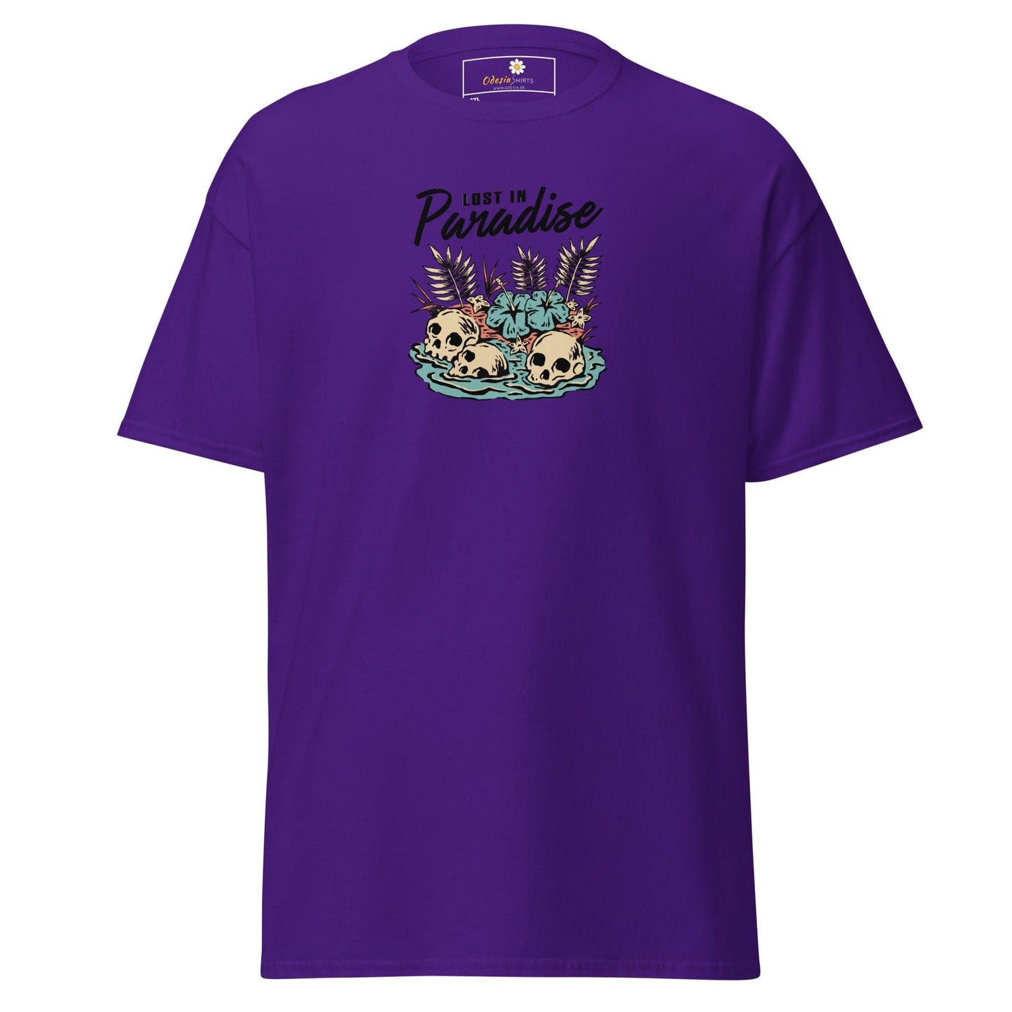 Purple T-Shirt with Skull Graphic for Men and Women in 2XL to 5XL sizes
