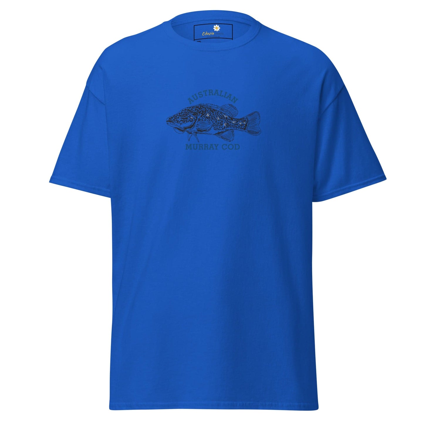 Blue T-shirt with fish design for Men and Women available in 2XL to 5XL sizes